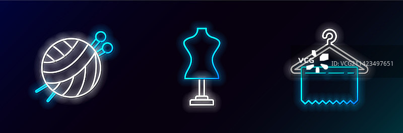 衣柜挂牌，带针织的纱线球图片素材