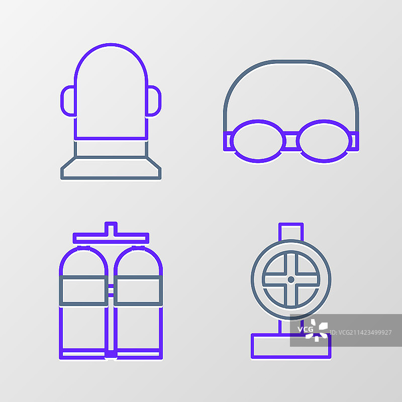 工业金属管道和阀门线条合集图片素材