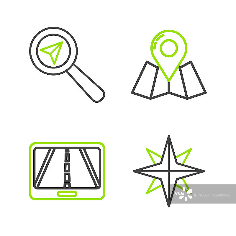 城市地图信息图风玫瑰线条图片素材