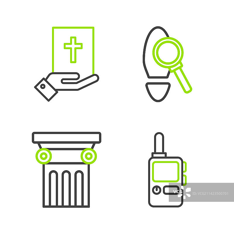 线条对讲机法律支柱放大镜图片素材