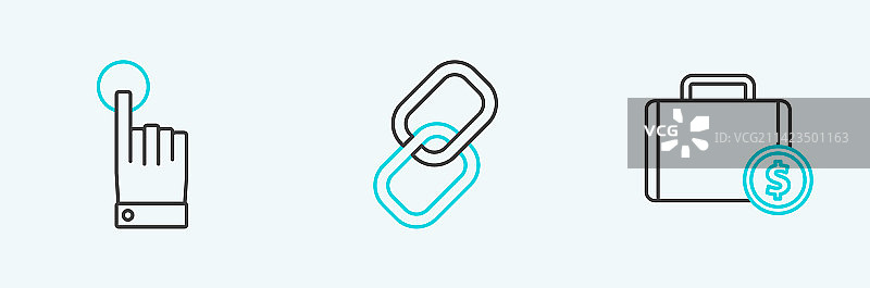 公文包金钱与手部触摸图片素材