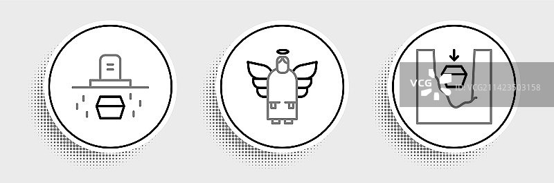 带棺材的坟墓和棺材图标图片素材