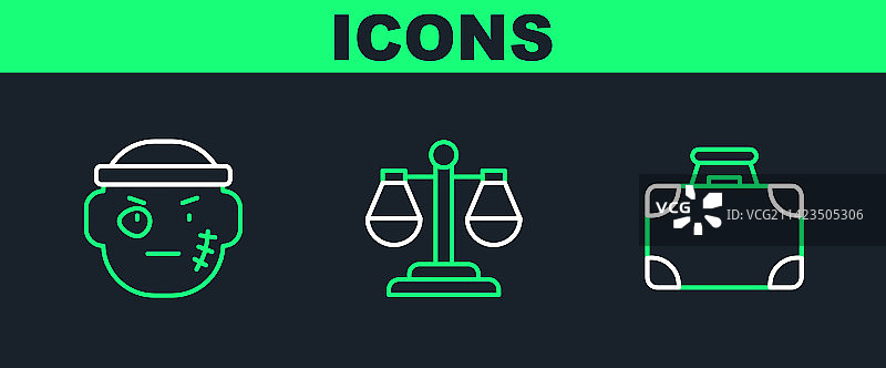 公文包、金钱、土匪和天平图片素材