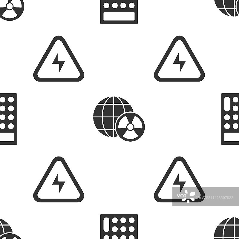 计算器、地球、辐射标志图片素材