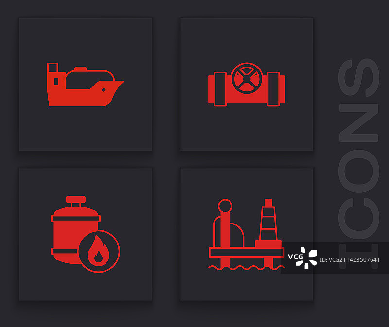 海上石油平台油轮金属图片素材