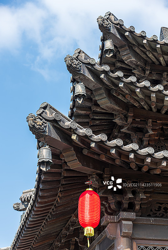钱王祠宫殿屋檐吻兽图片素材