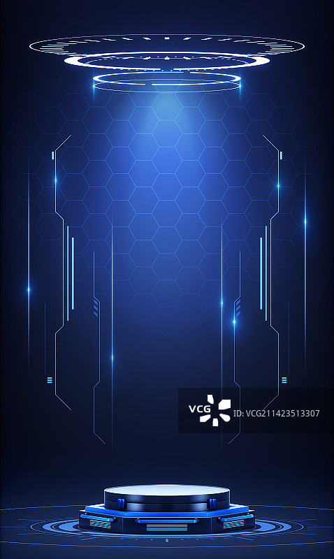 3D渲染的科技风格场景图片素材