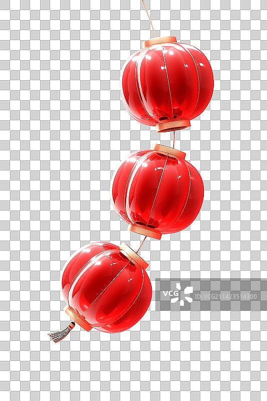 3D渲染的红色灯笼素材图片素材