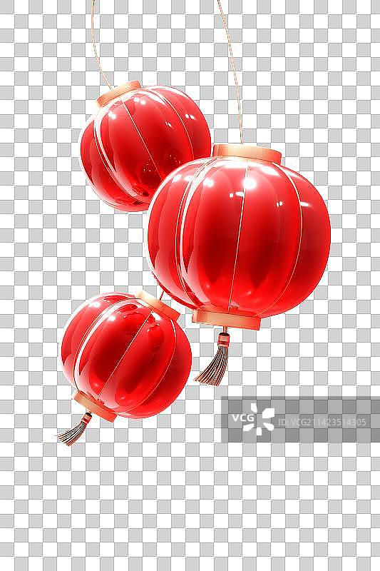 3D渲染的红色灯笼素材图片素材