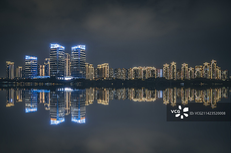漳州九龙江集团及江滨夜景图片素材