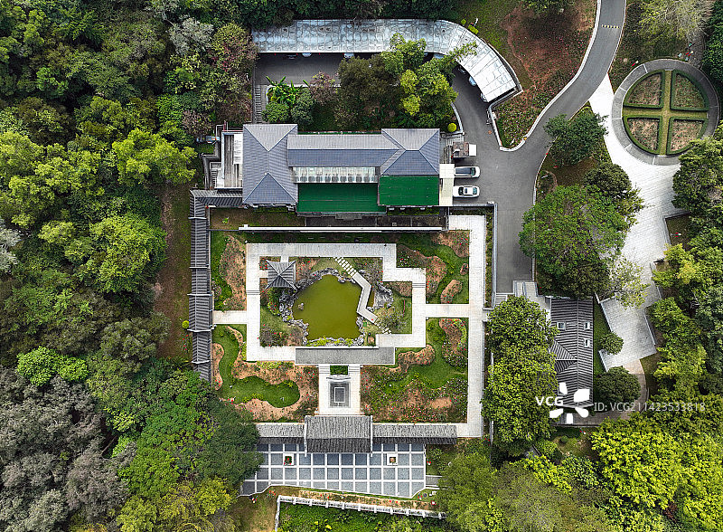 广东省深圳市龙华区清湖文化公园廖氏宗祠航拍图片素材