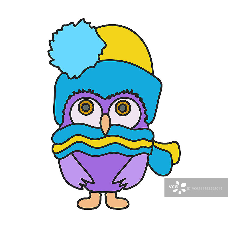 白色背景的彩色猫头鹰图标图片素材