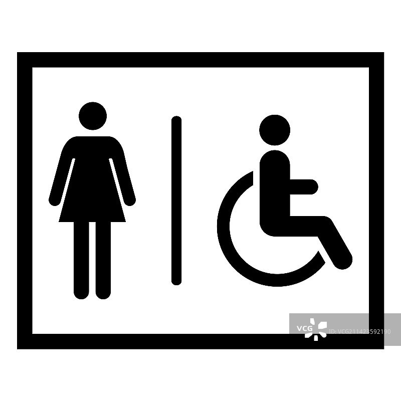 无障碍卫生间标志（扁平网页）图片素材
