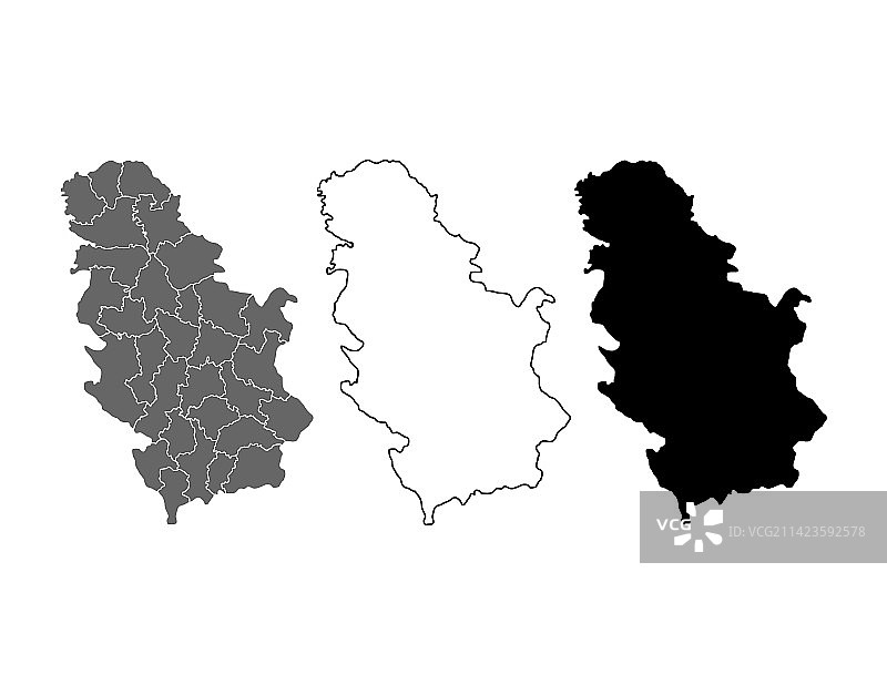 塞尔维亚地图图标地理空白概念素材图片素材