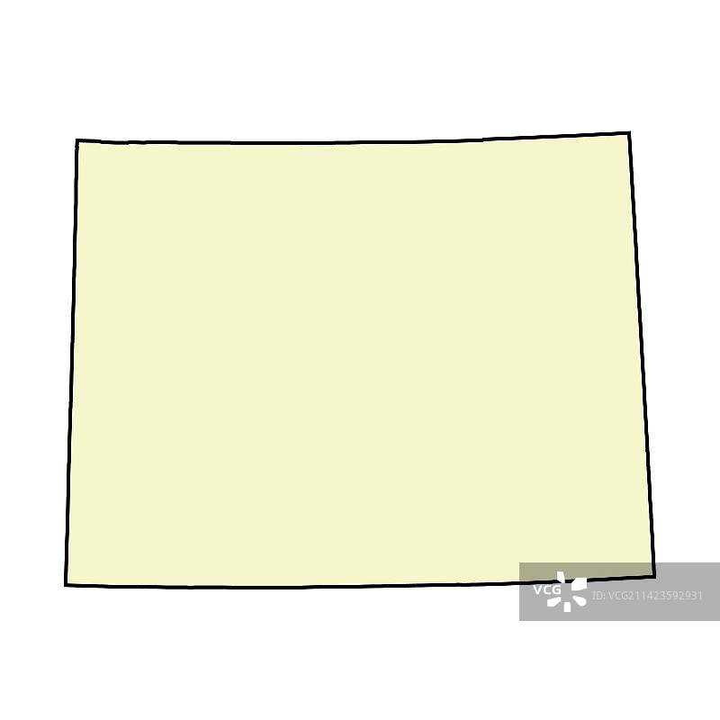 怀俄明州地图轮廓，美国图片素材