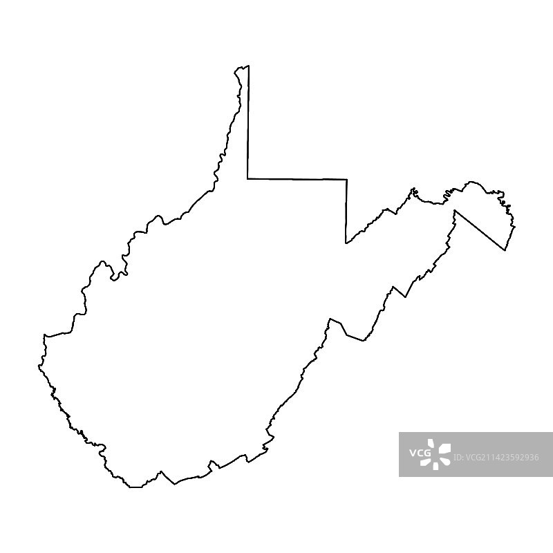 美国西弗吉尼亚州地图图片素材