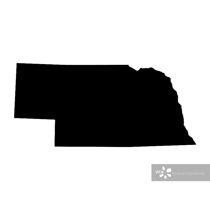 美国内布拉斯加州地图形状图片素材