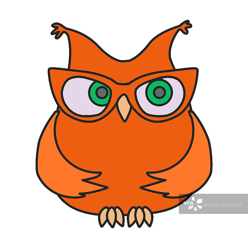 白色背景的彩色猫头鹰图标图片素材
