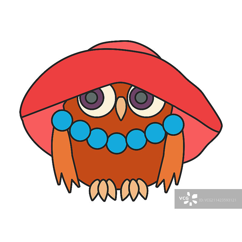 白色背景的彩色猫头鹰图标图片素材