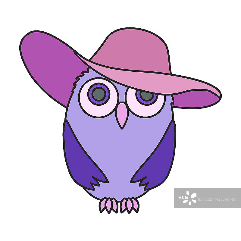 白色背景的彩色猫头鹰图标图片素材