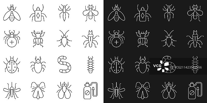 压力喷雾器蜈蚣白蚁线性图标图片素材