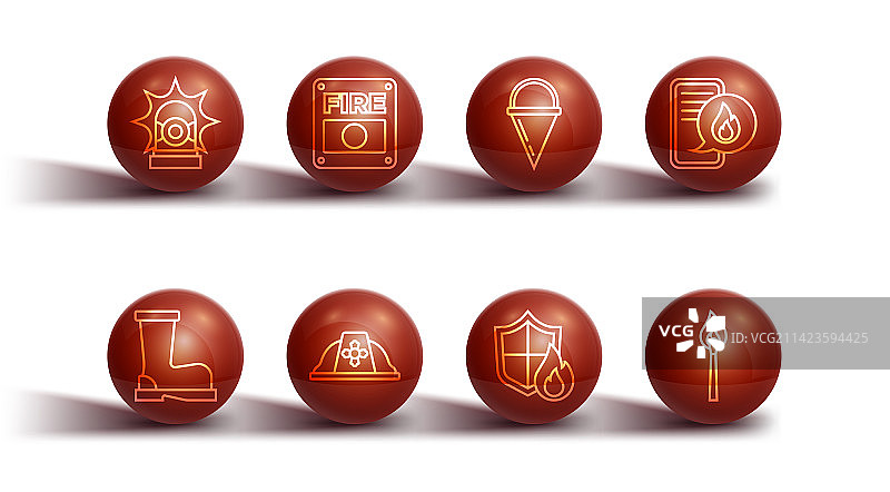 线条集合：闪光器警报器消防靴电话图片素材