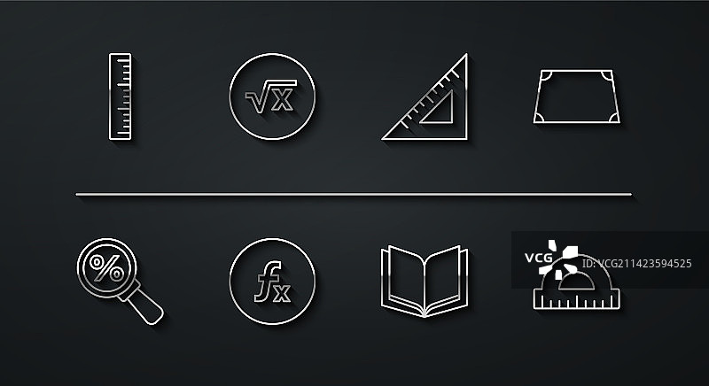 带百分比的放大镜尺子图片素材