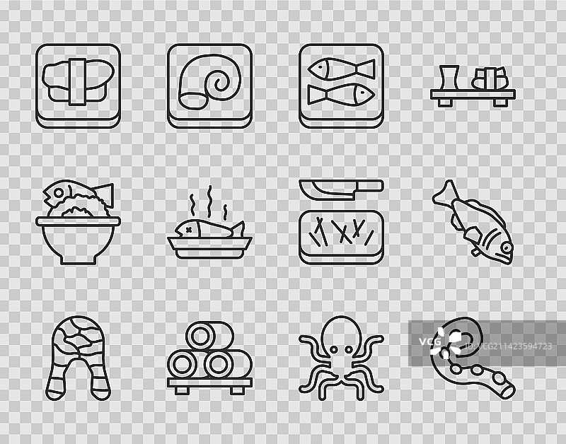 鱼排章鱼罐头图片素材