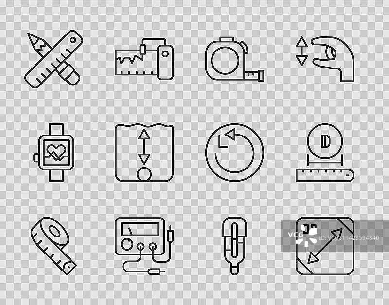 线性卷尺对角测量图片素材