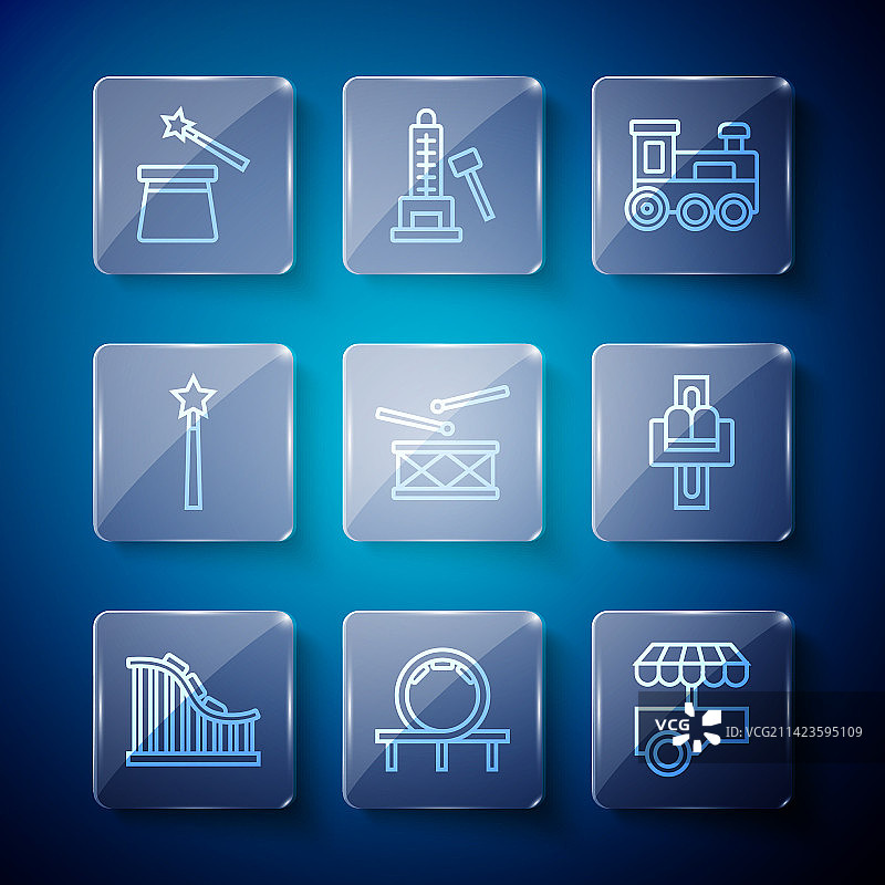 过山车快餐车玩具线条设计图片素材