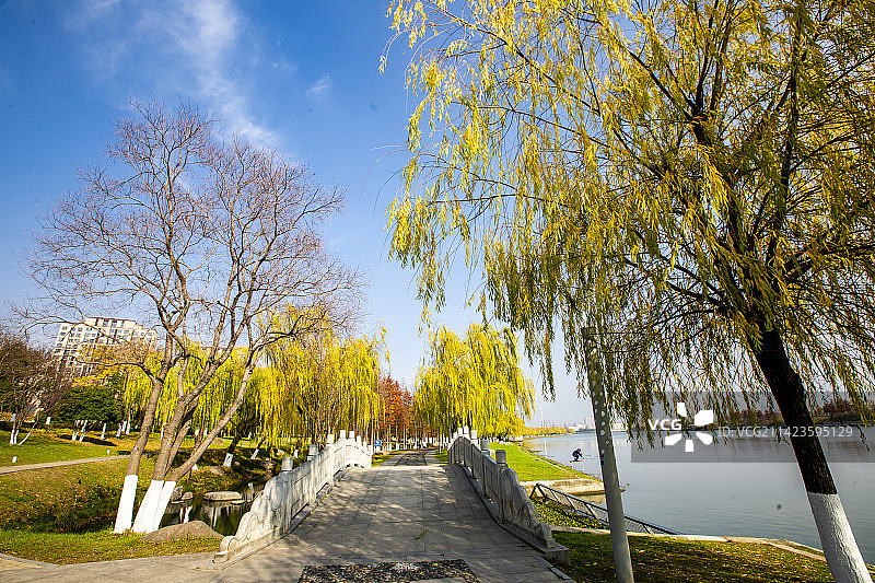 南京六合区滁河湾秋色图片素材