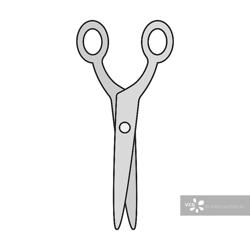 白色背景的彩色剪刀图标图片素材