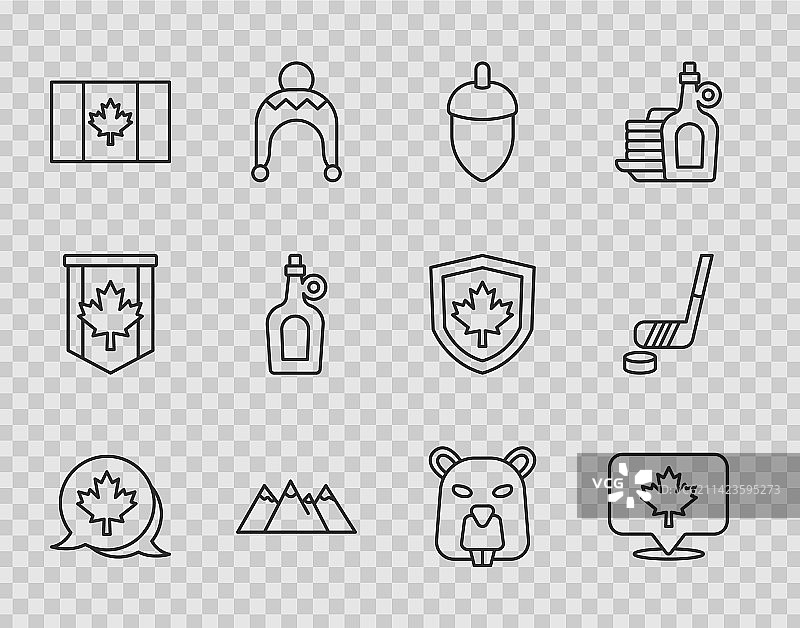 加拿大枫叶橡子山脉旗帜图片素材