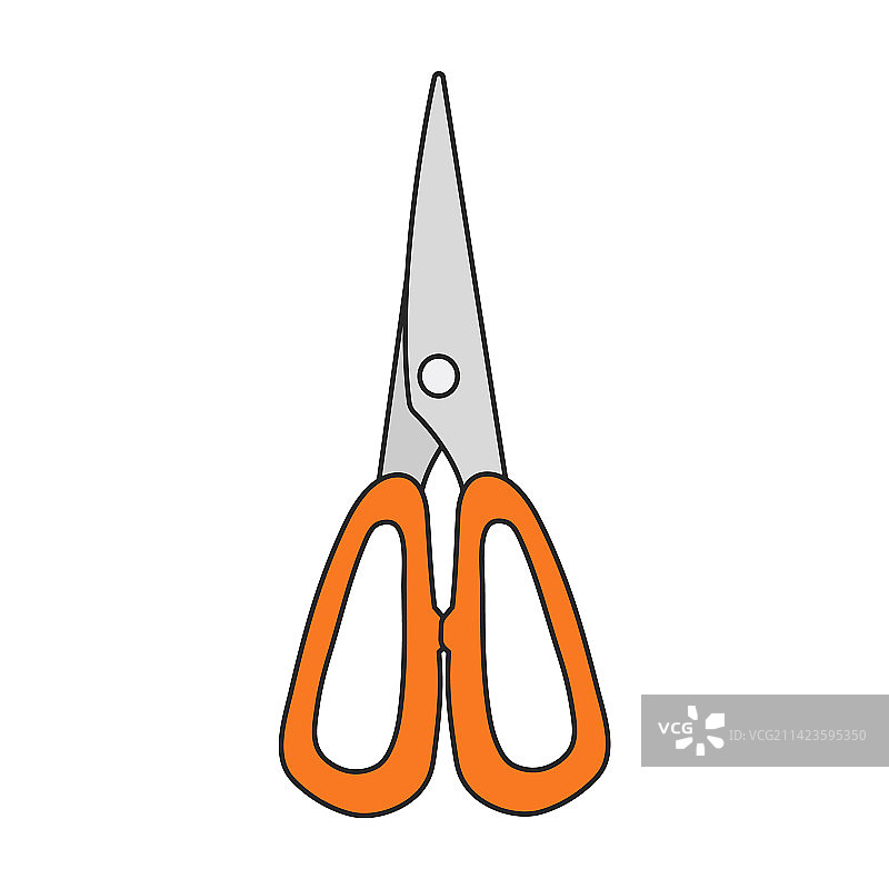 白色背景的彩色剪刀图标图片素材