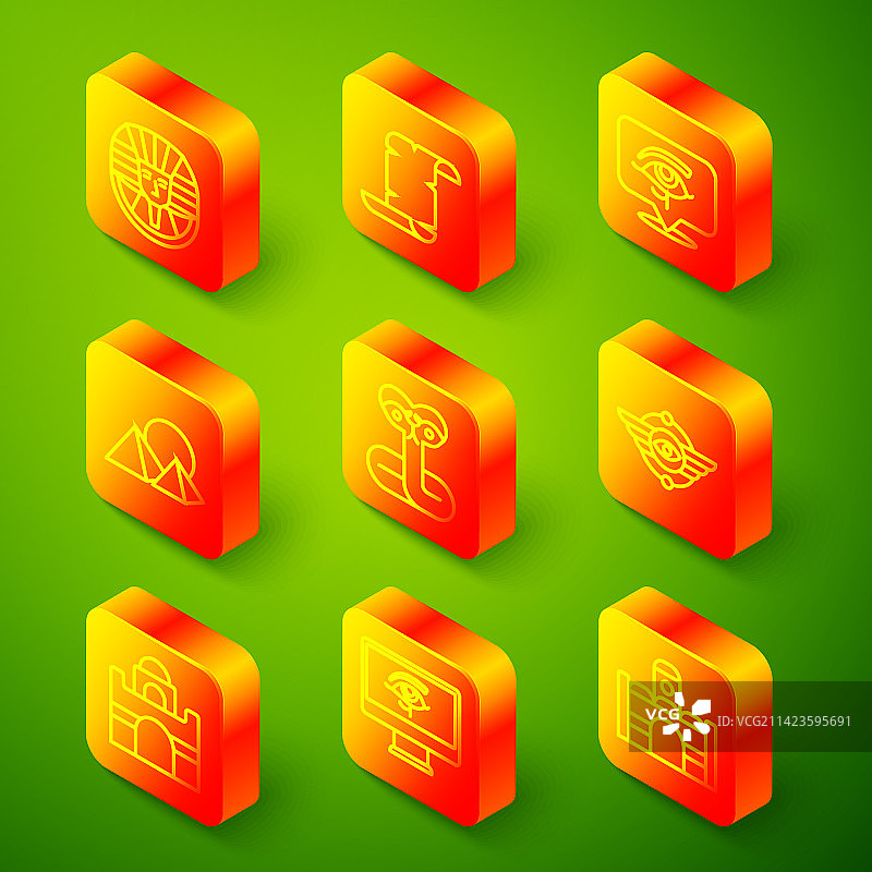 埃及法老纸莎草卷轴之眼线条图片素材