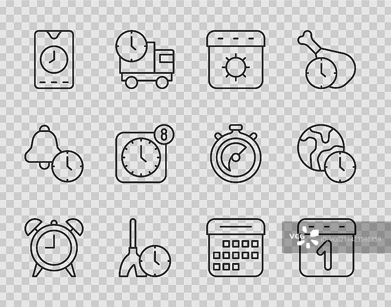 闹钟日历夏季清洁图片素材