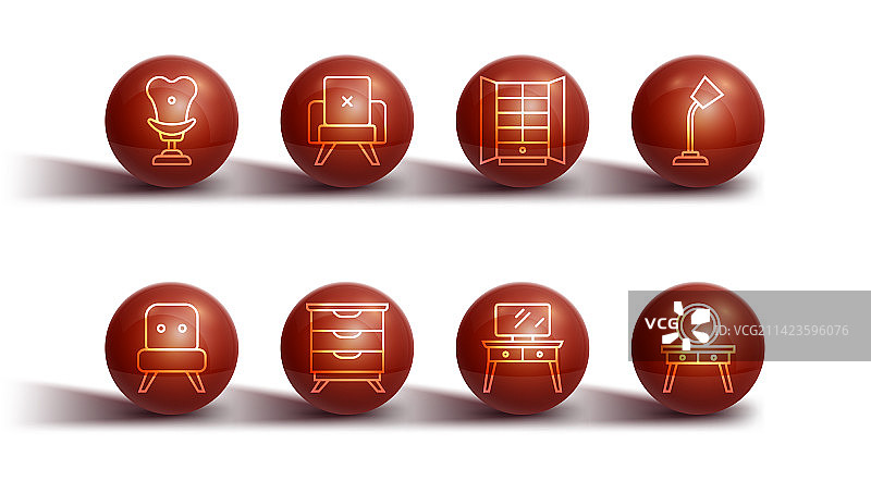 扶手椅台灯梳妆台组合图片素材