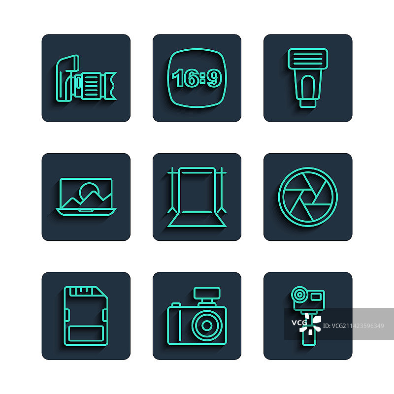 SD卡照片相机极限运动线条组合图片素材