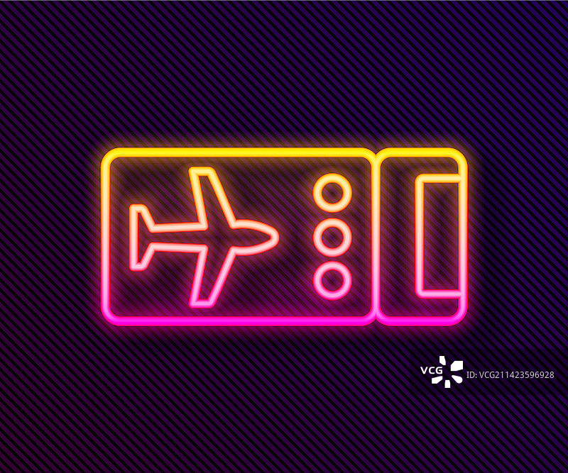 发光霓虹灯线条机票图标图片素材