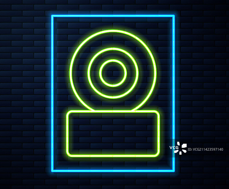 发光霓虹滑板轮图标图片素材