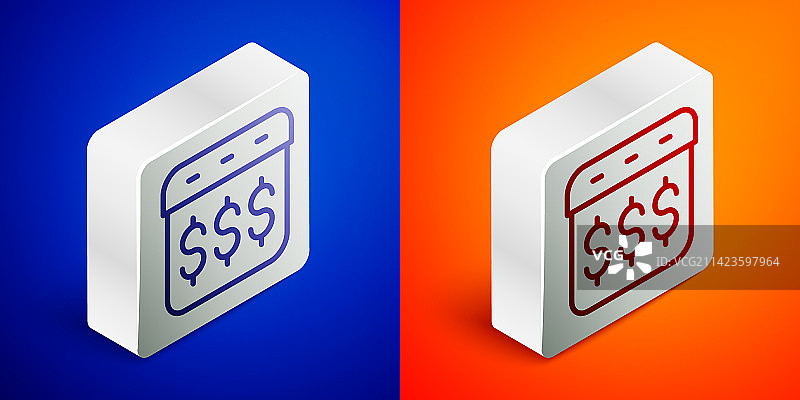 2.5D线条发薪日日历与美元图标图片素材