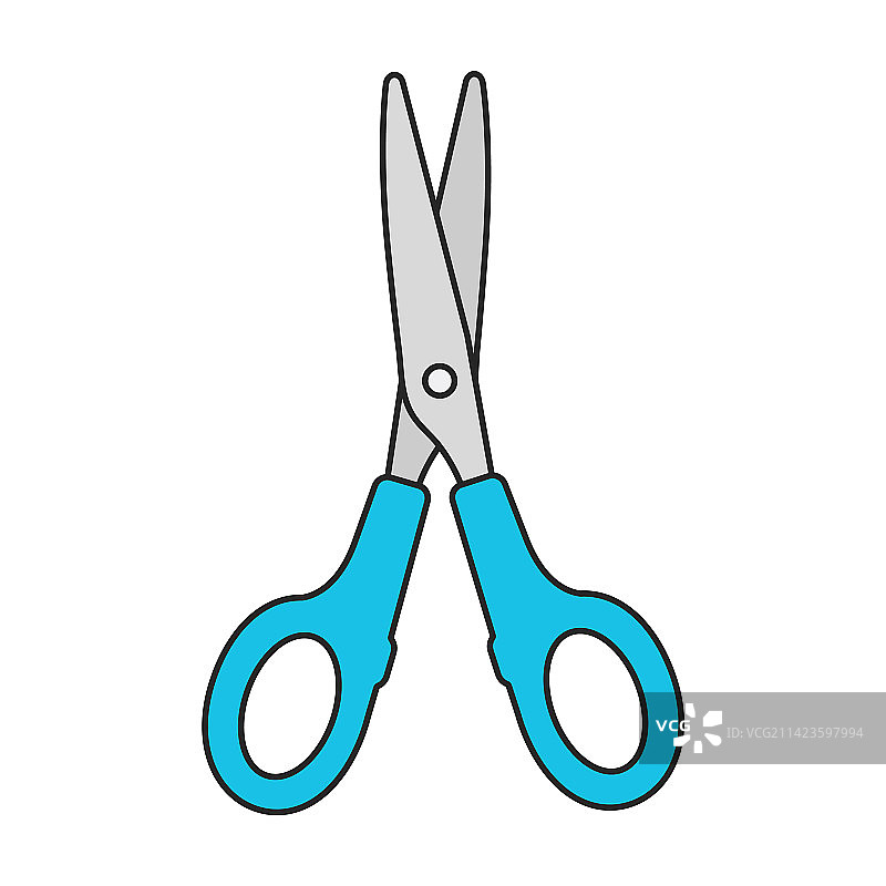 白色背景的彩色剪刀图标图片素材