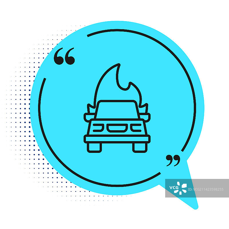 黑色线条燃烧的汽车图标图片素材