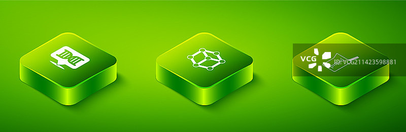 2.5D分子实验室玻璃器皿套装图片素材