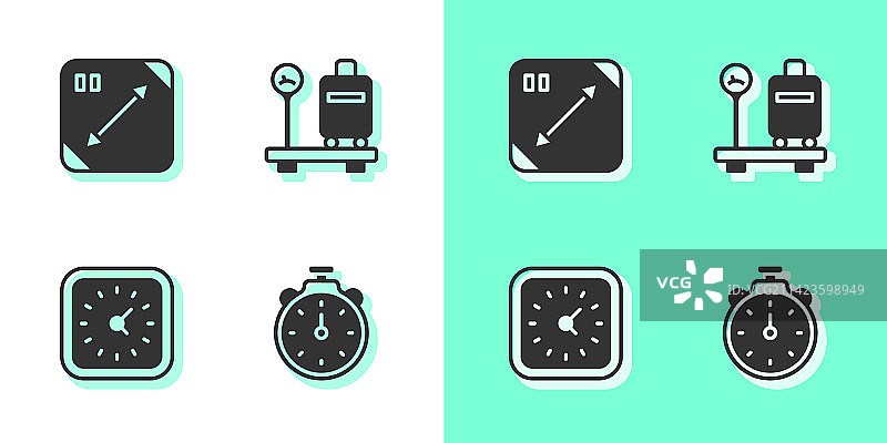 对角线测量时钟和比例计时器图片素材