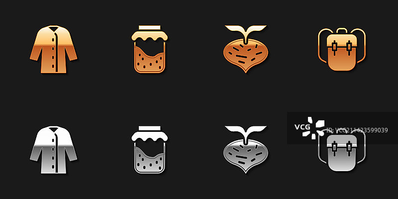 雨衣果酱罐甜菜根书包图标图片素材