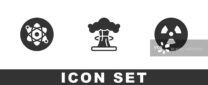 原子核爆炸与放射性图标图片素材