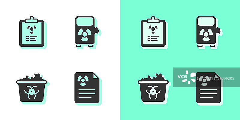 辐射警告文件和传染性废物图片素材