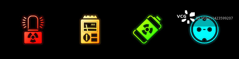 放射性警示灯剂量计核设备组合图片素材