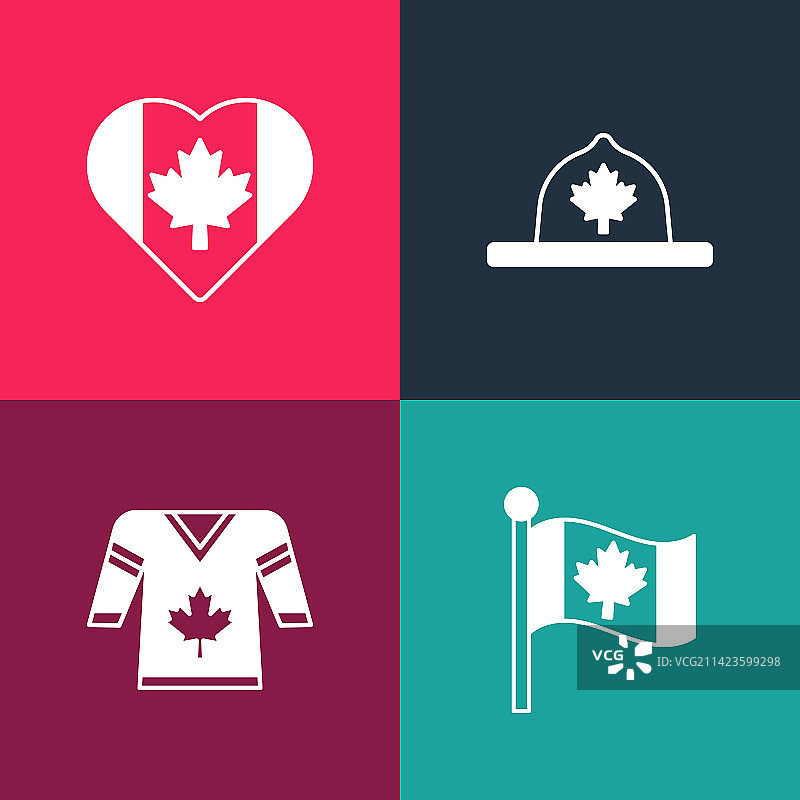 波普艺术加拿大国旗冰球服图片素材